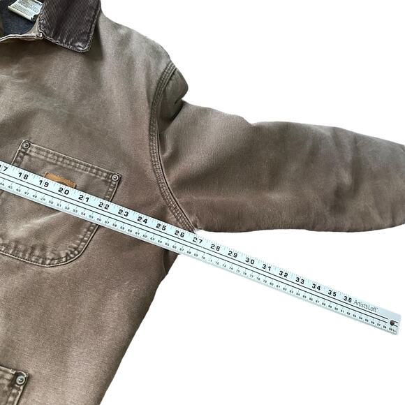 Vintage Carhartt Barn Chore Work Jacket Mens Large Chestnut Brown Trashed C02CHT - Picture 7 of 15